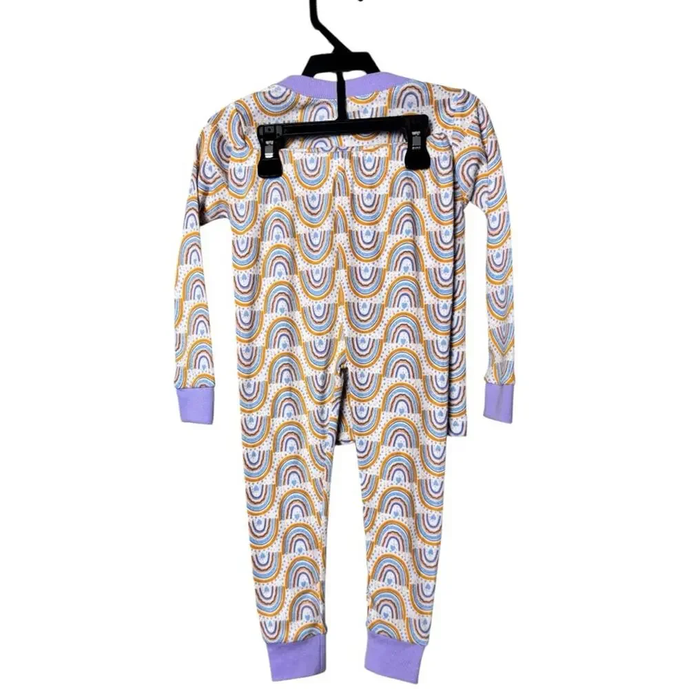 Wonder Nation Two Piece Toddler Matching Sleep Rainbow Patterned Pajama Set NWT